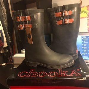 Chooka Top Solid Mid Rain Boot Matte Black